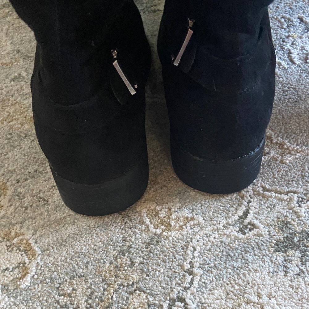 American Rag Black Suede Over the Knee Boots - Picture 3 of 6